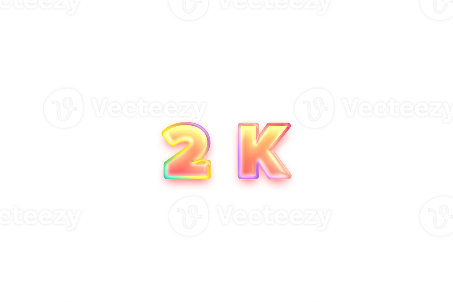 2 k subscribers celebration greeting Number with candy color design png