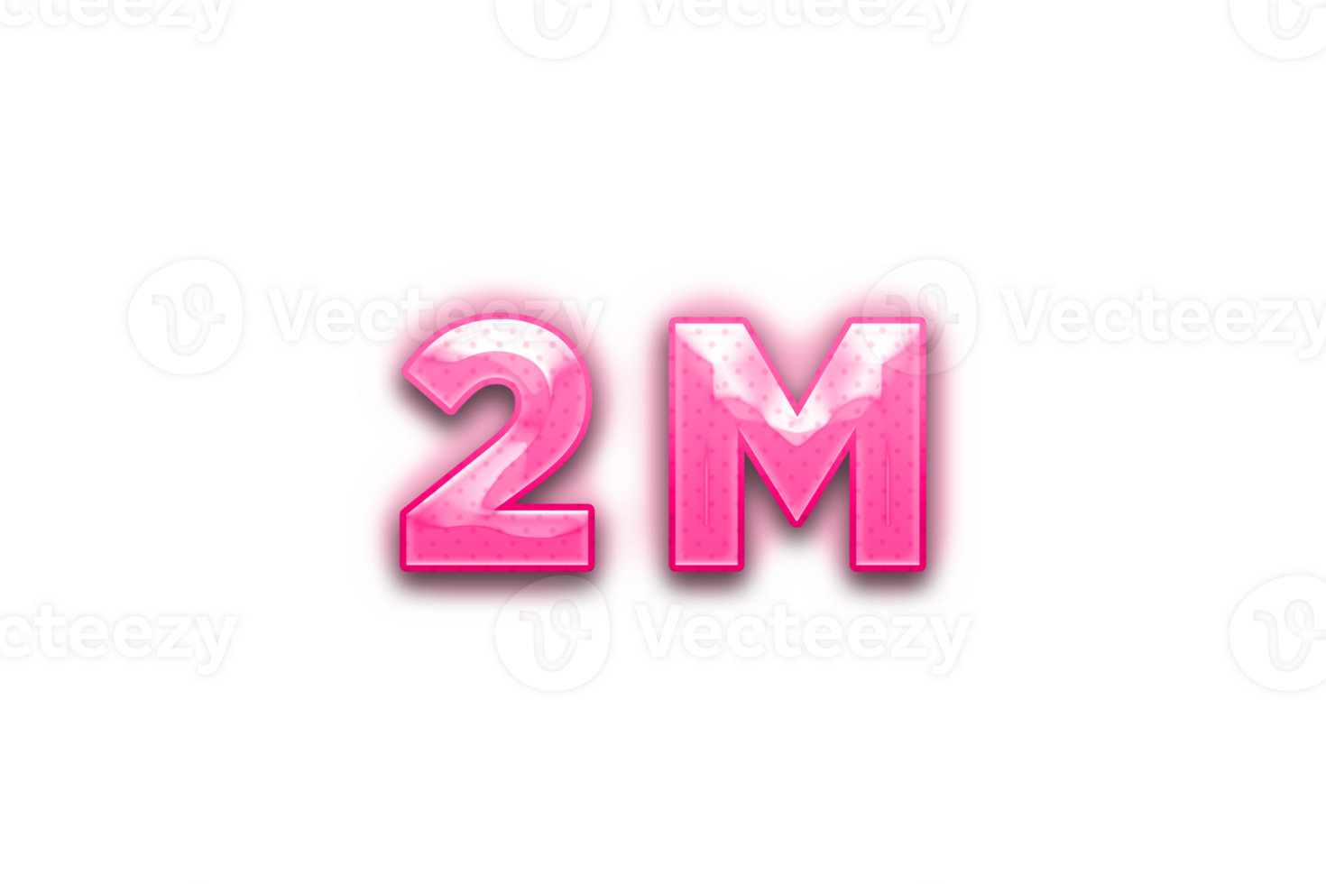 2 million subscribers celebration greeting Number with pink design png