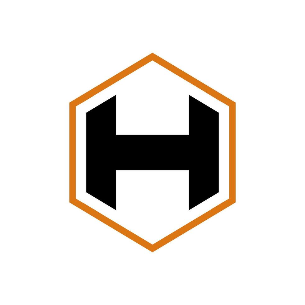 H hexagon logo vector design illustration