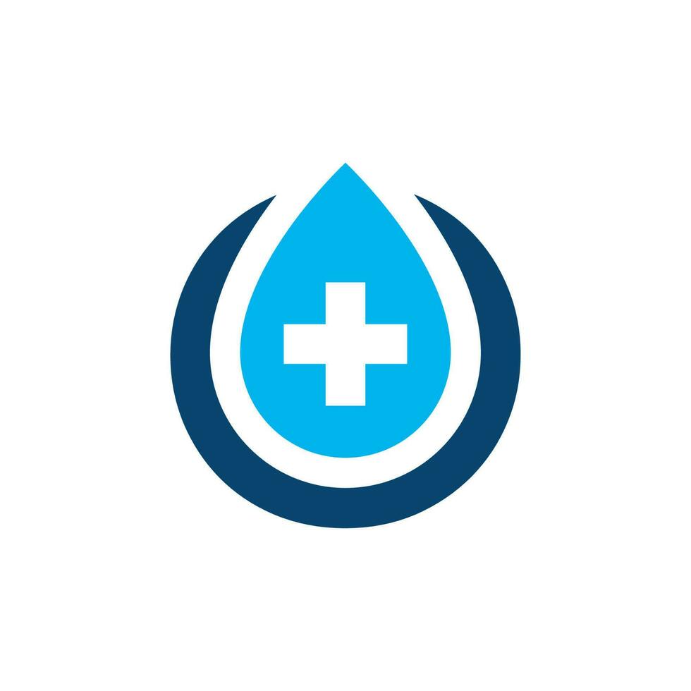 soltar agua médico logo vector diseño ilustración