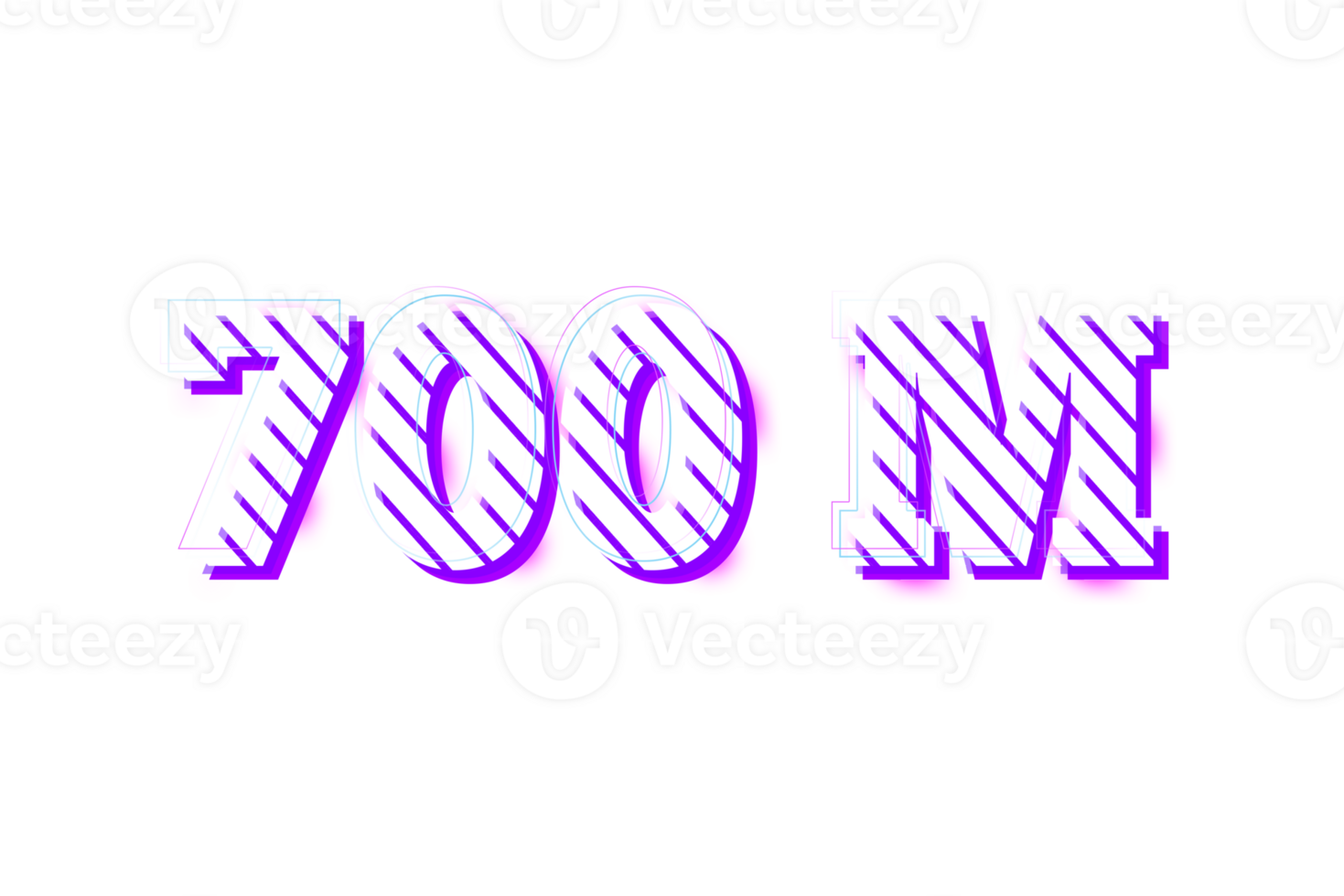 700 million subscribers celebration greeting Number with stripe design png