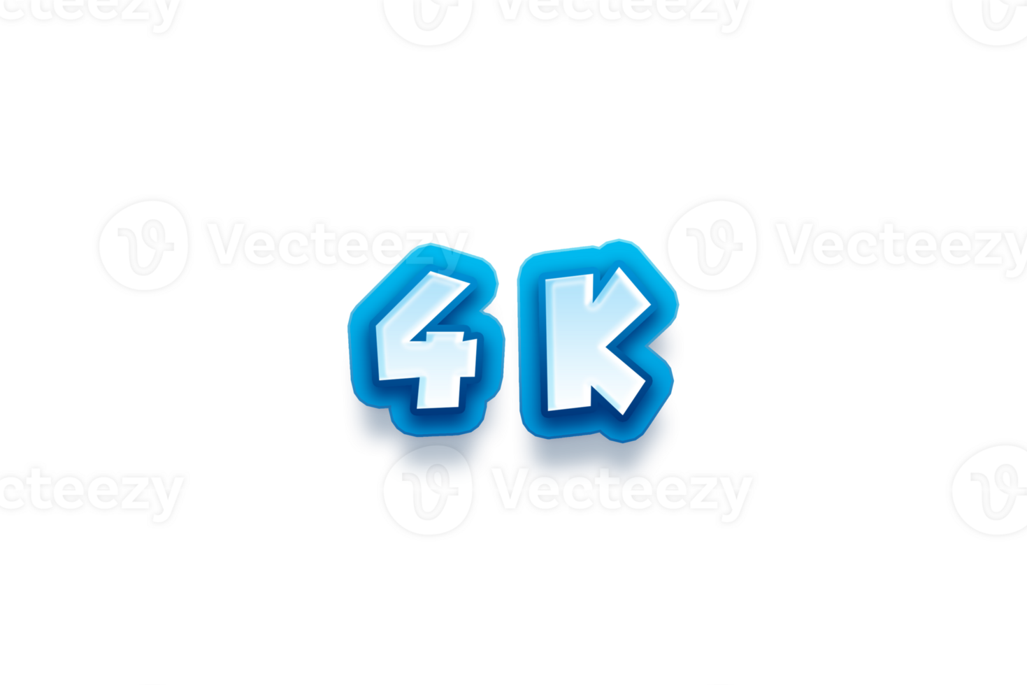 4 k subscribers celebration greeting Number with modren blue design png
