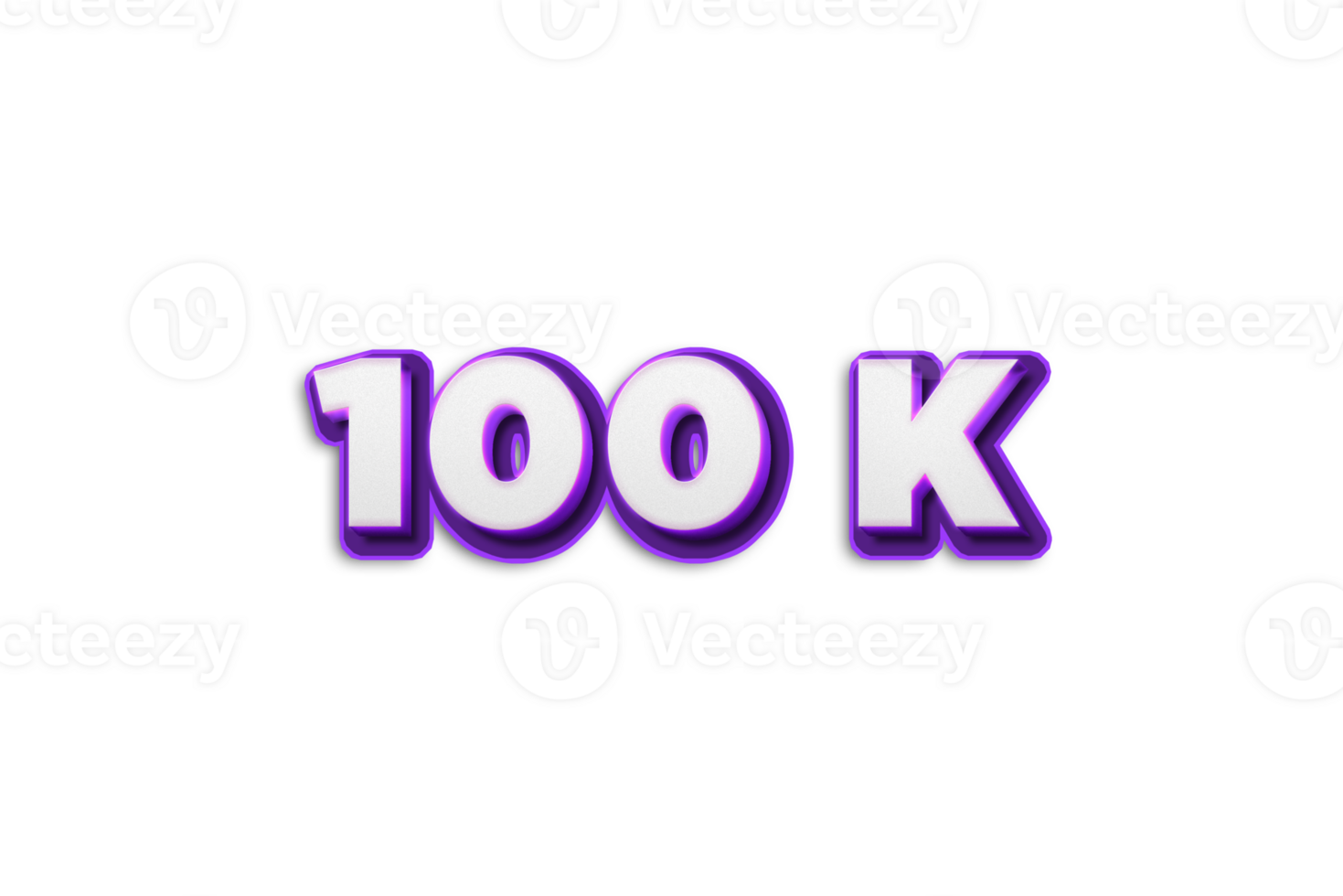 100 k subscribers celebration greeting Number with purple 3d design png