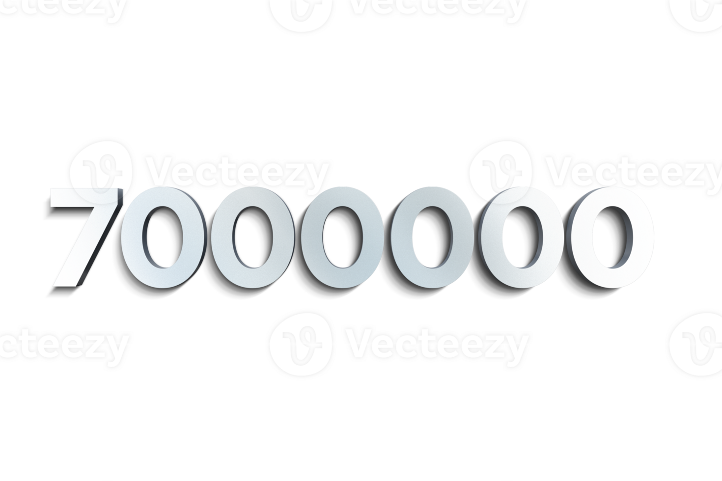 7000000 subscribers celebration greeting Number with steel design png