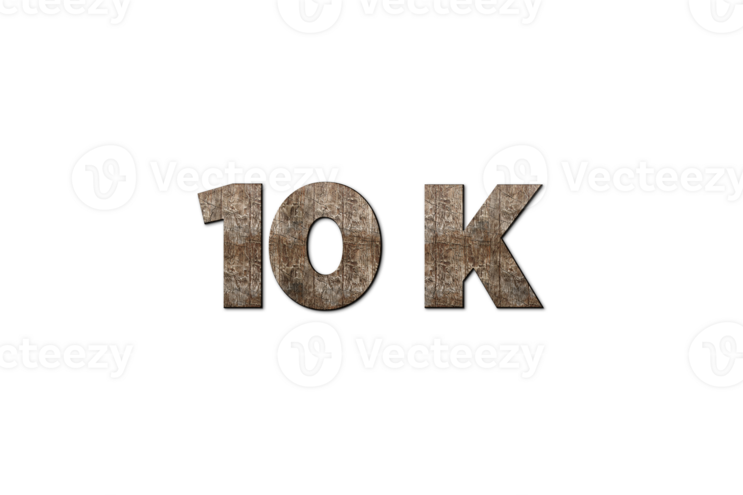 10 k subscribers celebration greeting Number with old walnut wood design png