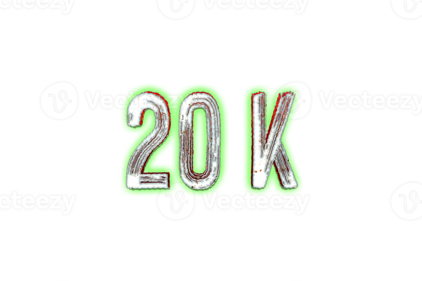 20 k subscribers celebration greeting Number with horror design png