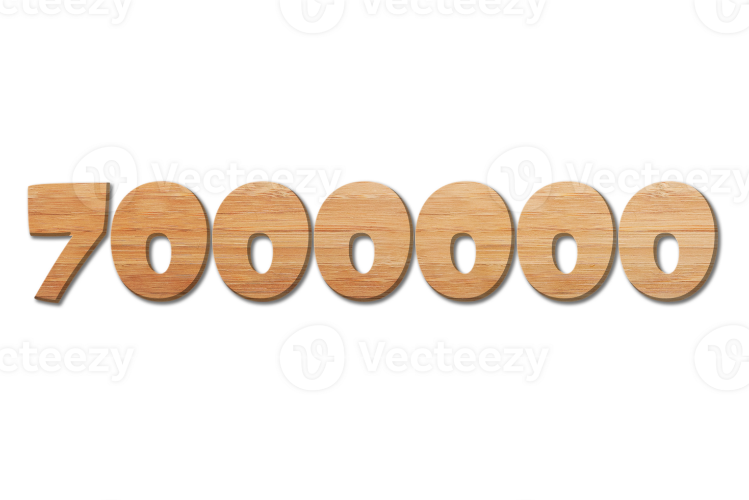7000000 subscribers celebration greeting Number with wood design png