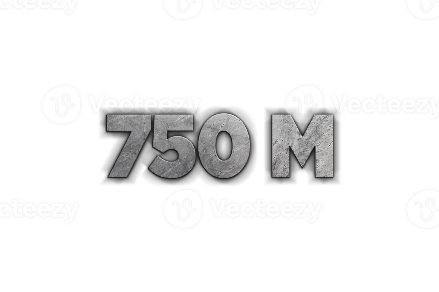 750 millón suscriptores celebracion saludo número con hormigón diseño png