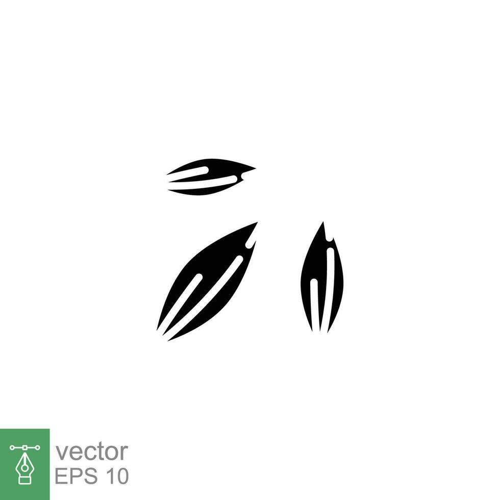 especia comino icono. sencillo sólido estilo. alcaravea, semilla, picante gusto, orgánico, natural concepto. negro silueta, glifo símbolo. vector símbolo ilustración aislado en blanco antecedentes. eps 10