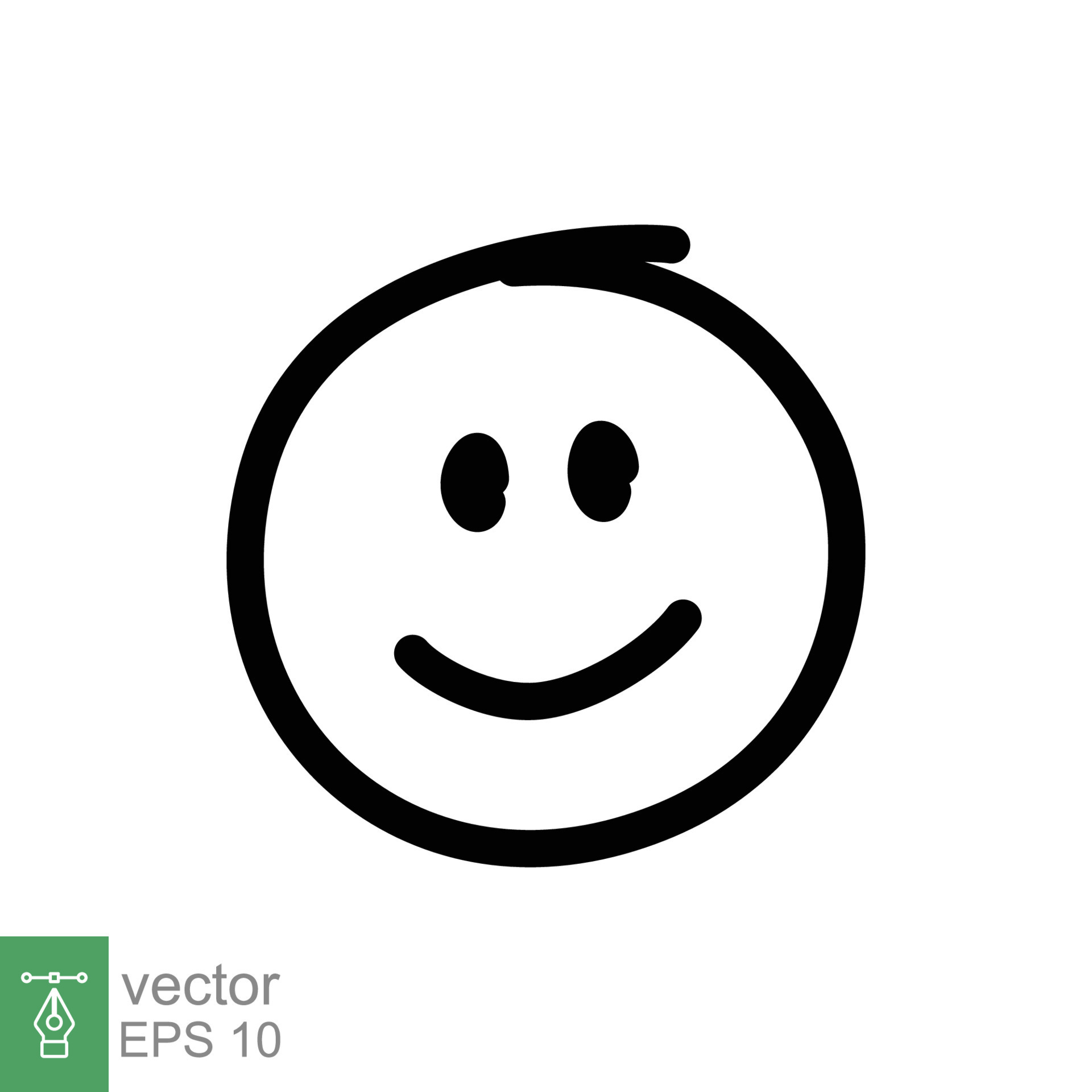 Head boy face shocked scared doodle icon drawing Vector Image