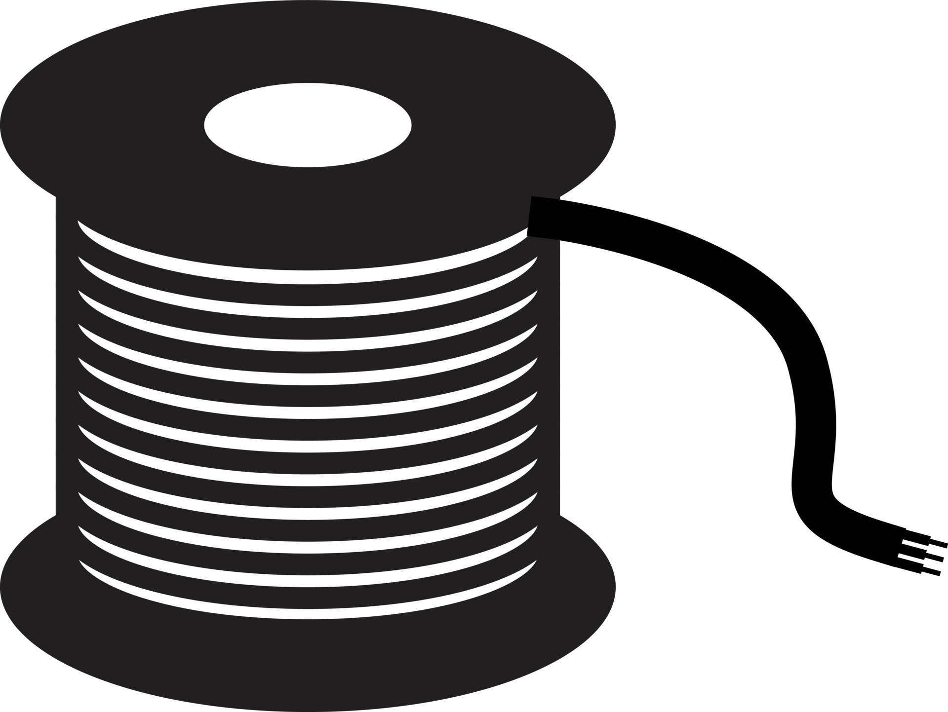 coil with wound wire icon on white background. coil cable sign