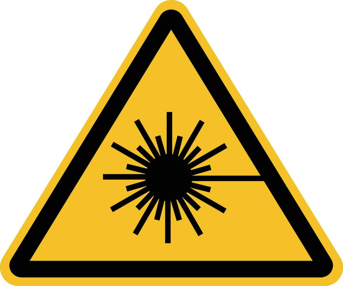 laser hazard icon on white background. laser symbol. laser radiation hazard safety danger warning. flat style. vector