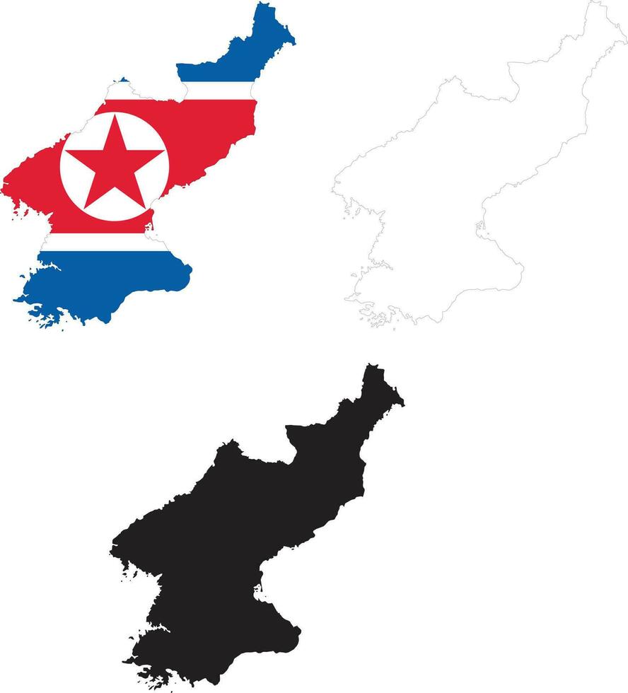 mapa norte Corea en blanco antecedentes. norte Corea mapa describir. norte Corea vector mapa con el bandera adentro.