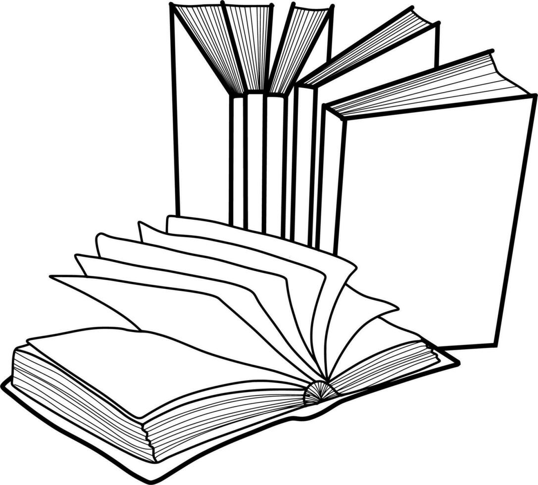 Stacks of books vector