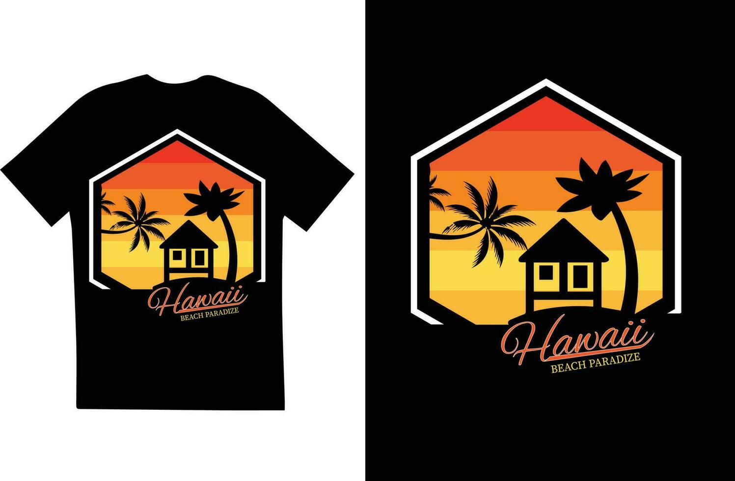Hawaii beach tshirt design vector file