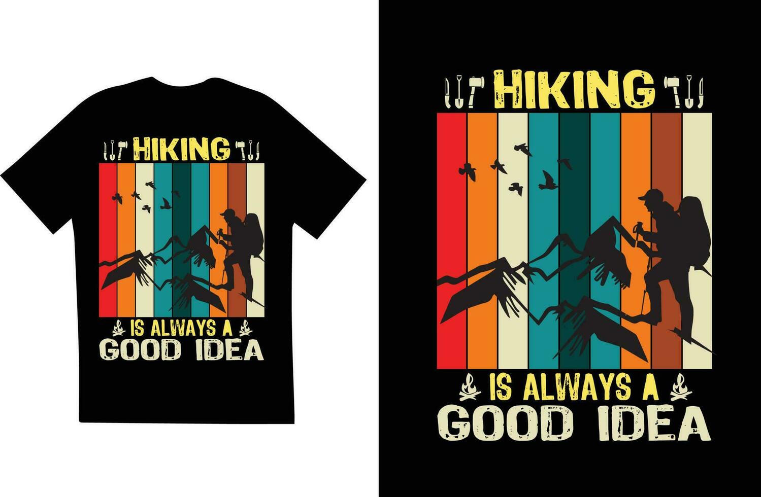 Hiking tshirt design vector file