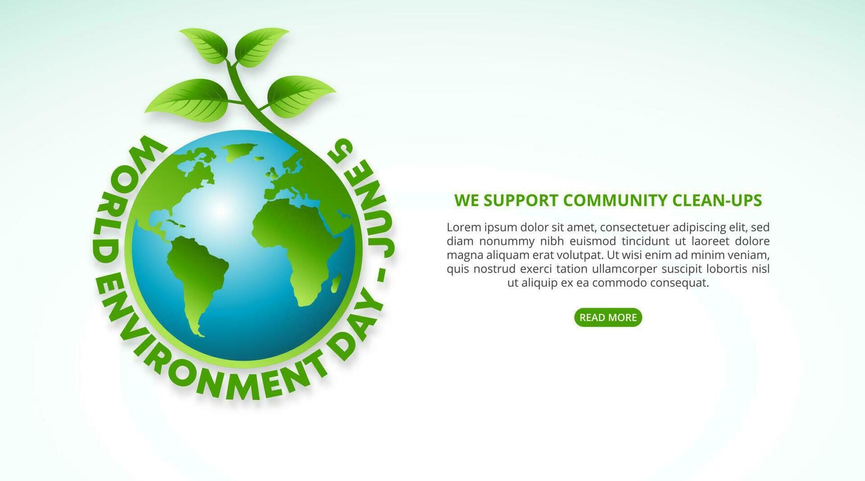 World environment day background with the earth with plant vector