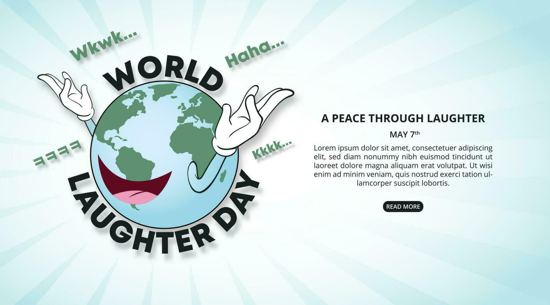 World laughter day background with laughed earth illustration vector