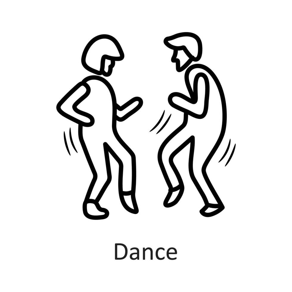 danza vector contorno icono diseño ilustración. nuevo año símbolo en blanco antecedentes eps 10 archivo