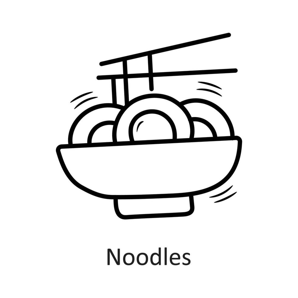 Noodles vector outline Icon Design illustration. New Year Symbol on White background EPS 10 File