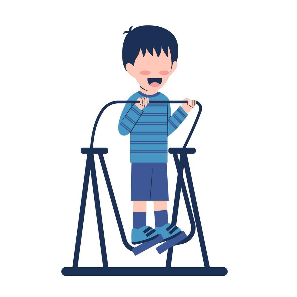 Little Boy Character Exercising Illustration vector