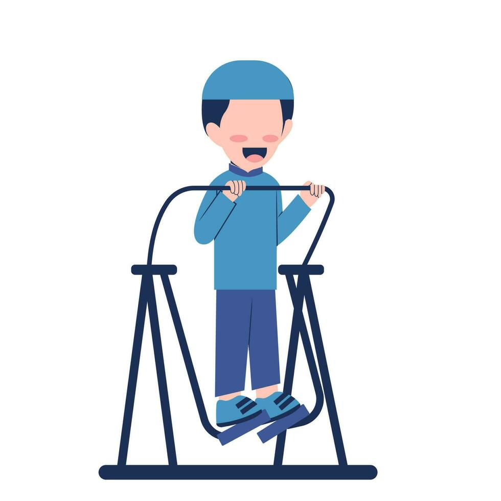 Little Boy Character Exercising Illustration vector