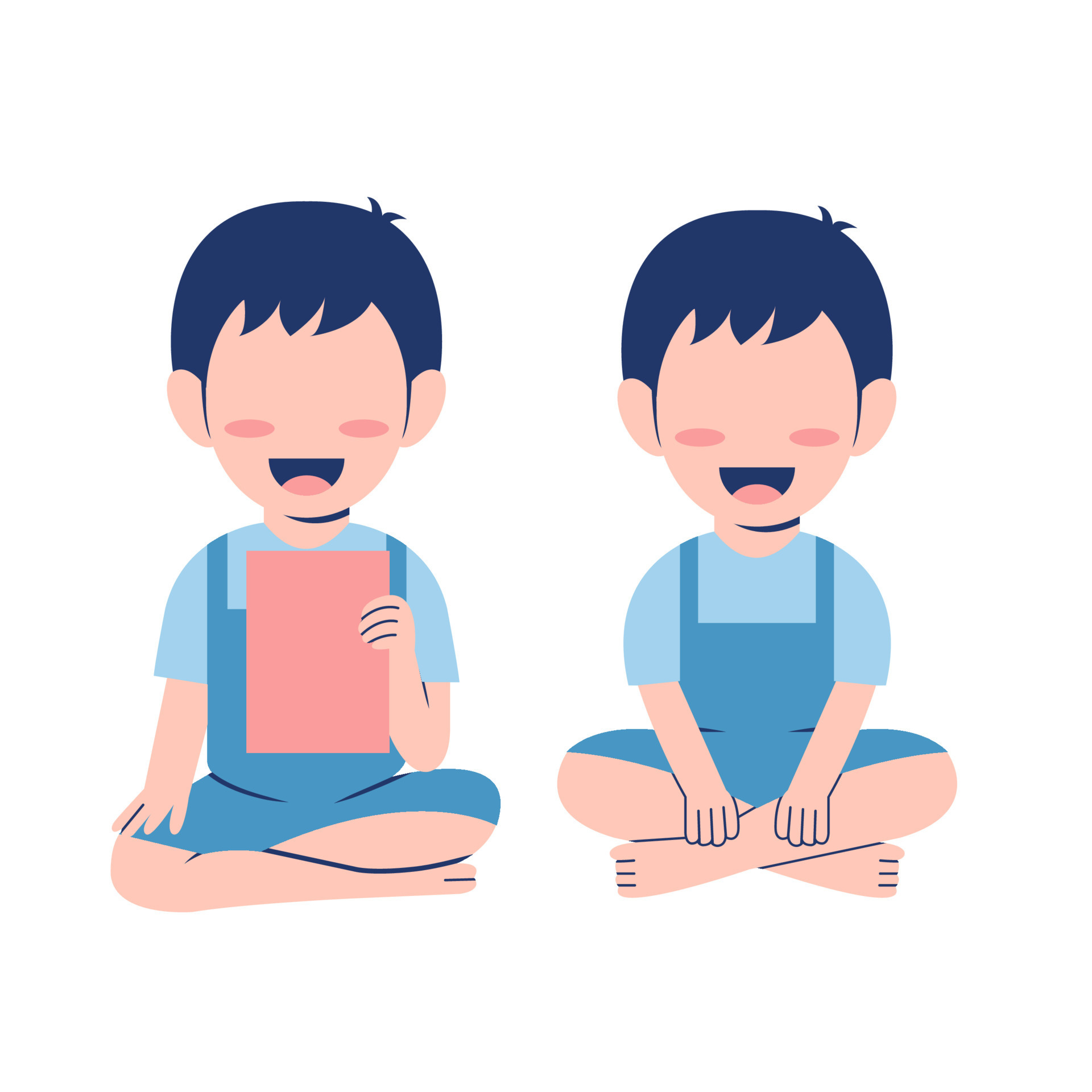 Set Of Little Boy Sitting On Floor 23659434 Vector Art at Vecteezy