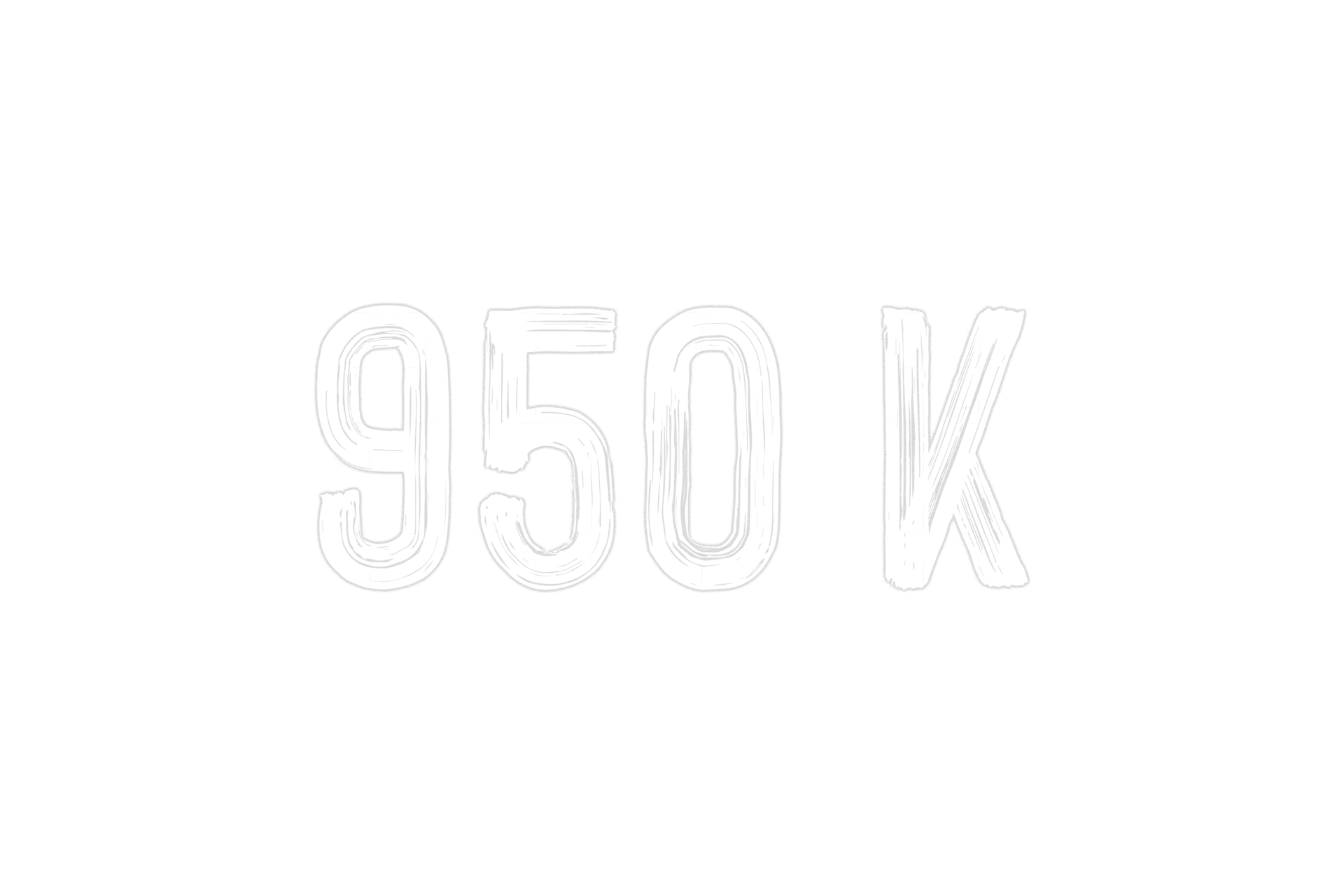 950 k subscribers celebration greeting Number with chalk design