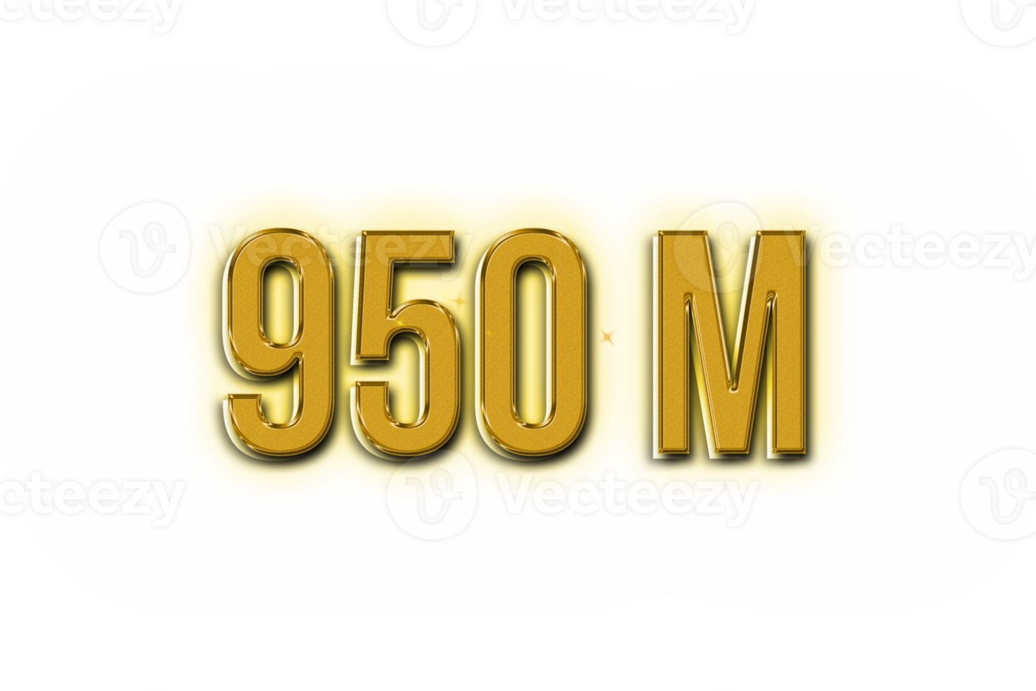 950 million subscribers celebration greeting Number with golden design png