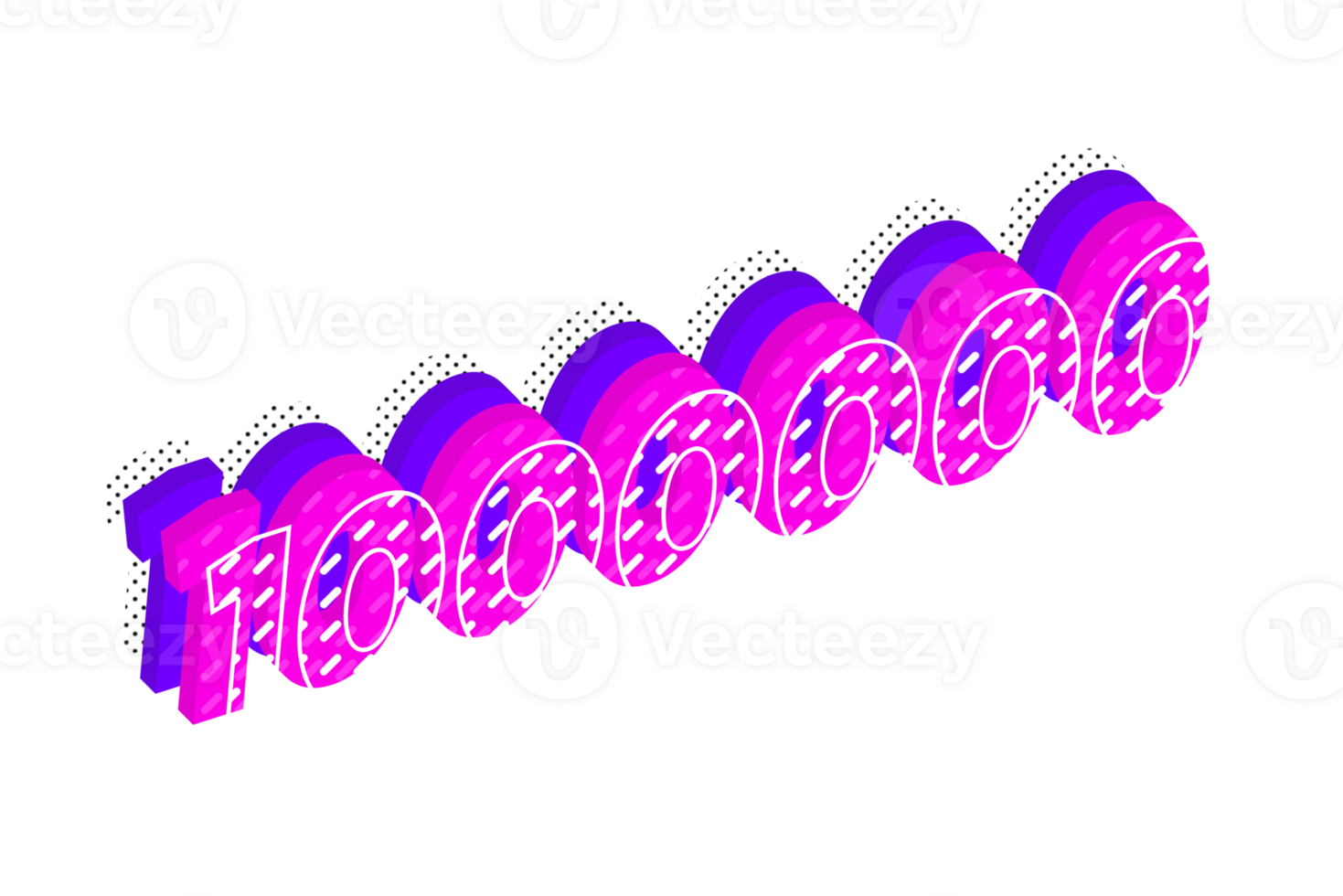 1000000 subscribers celebration greeting Number with multi layer design png