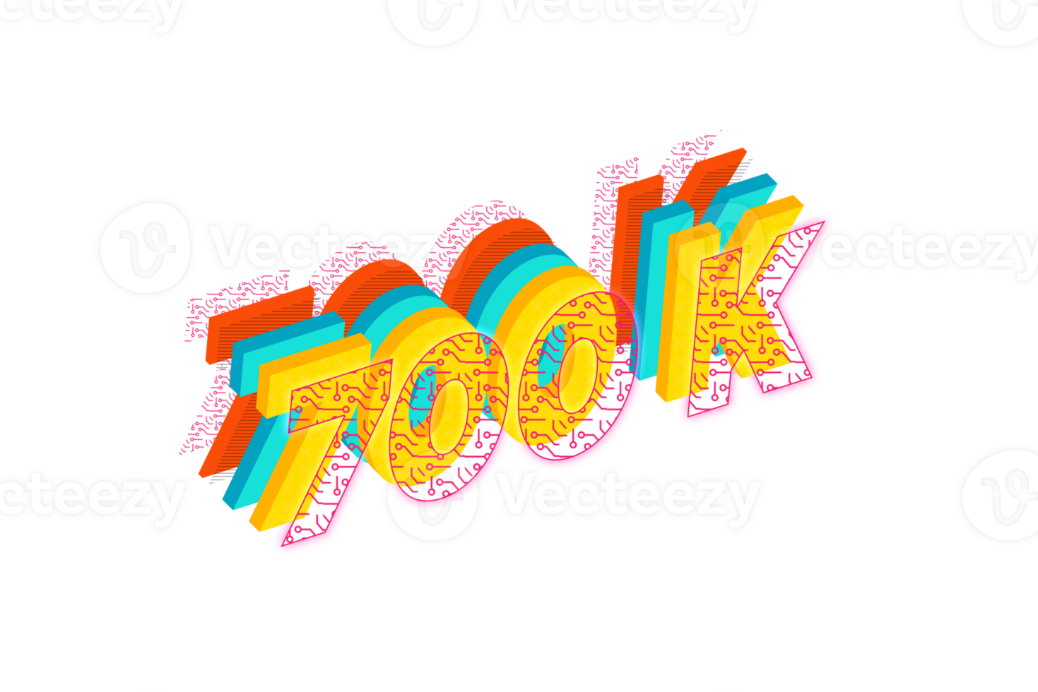 700 k subscribers celebration greeting Number with tech design png