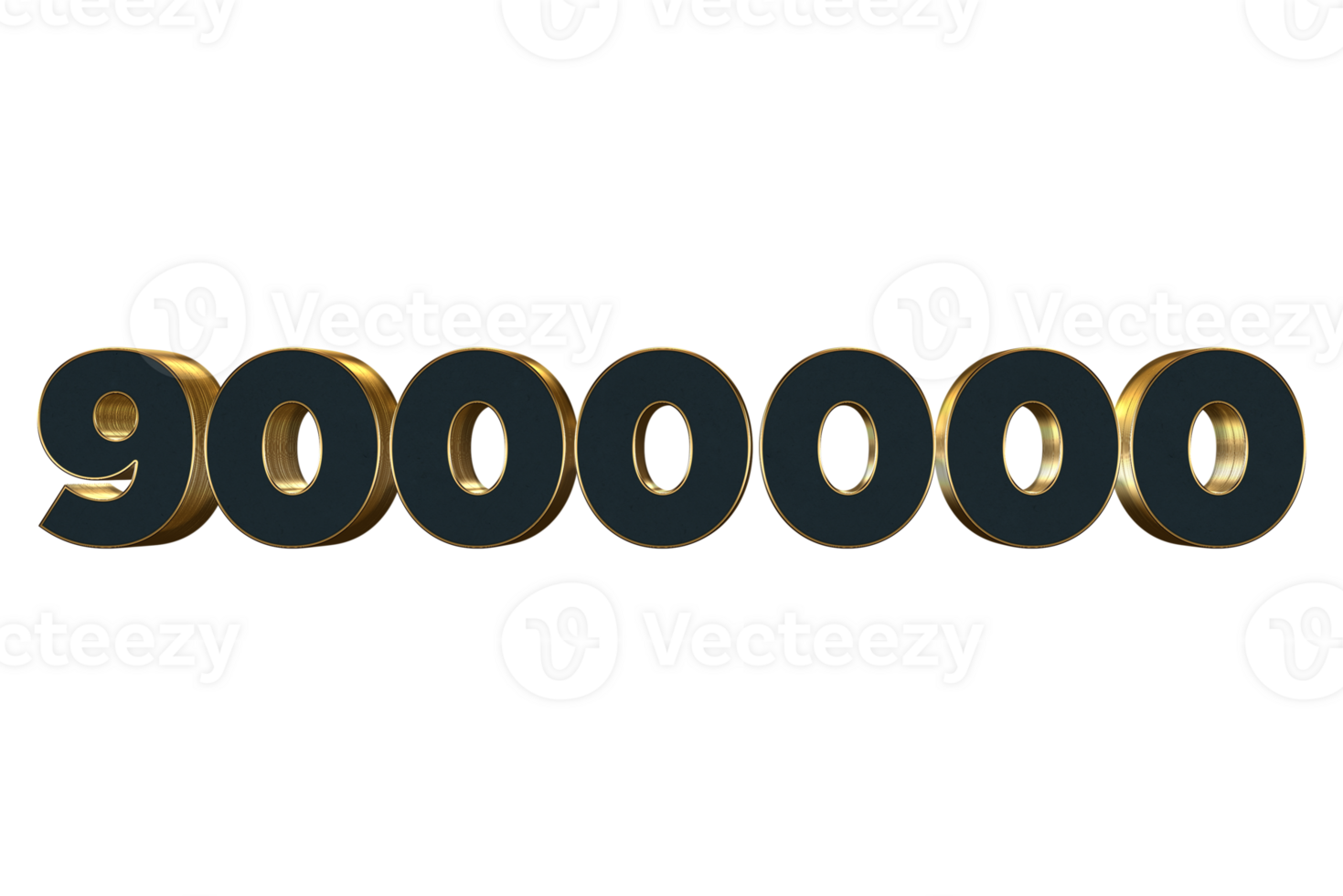 9000000 subscribers celebration greeting Number with luxury design png