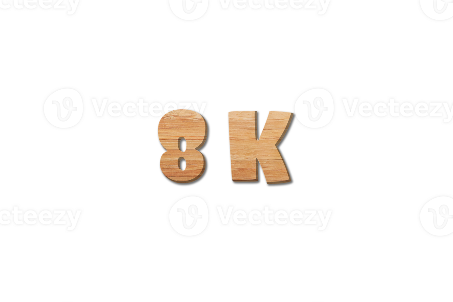 8 k subscribers celebration greeting Number with wood design png