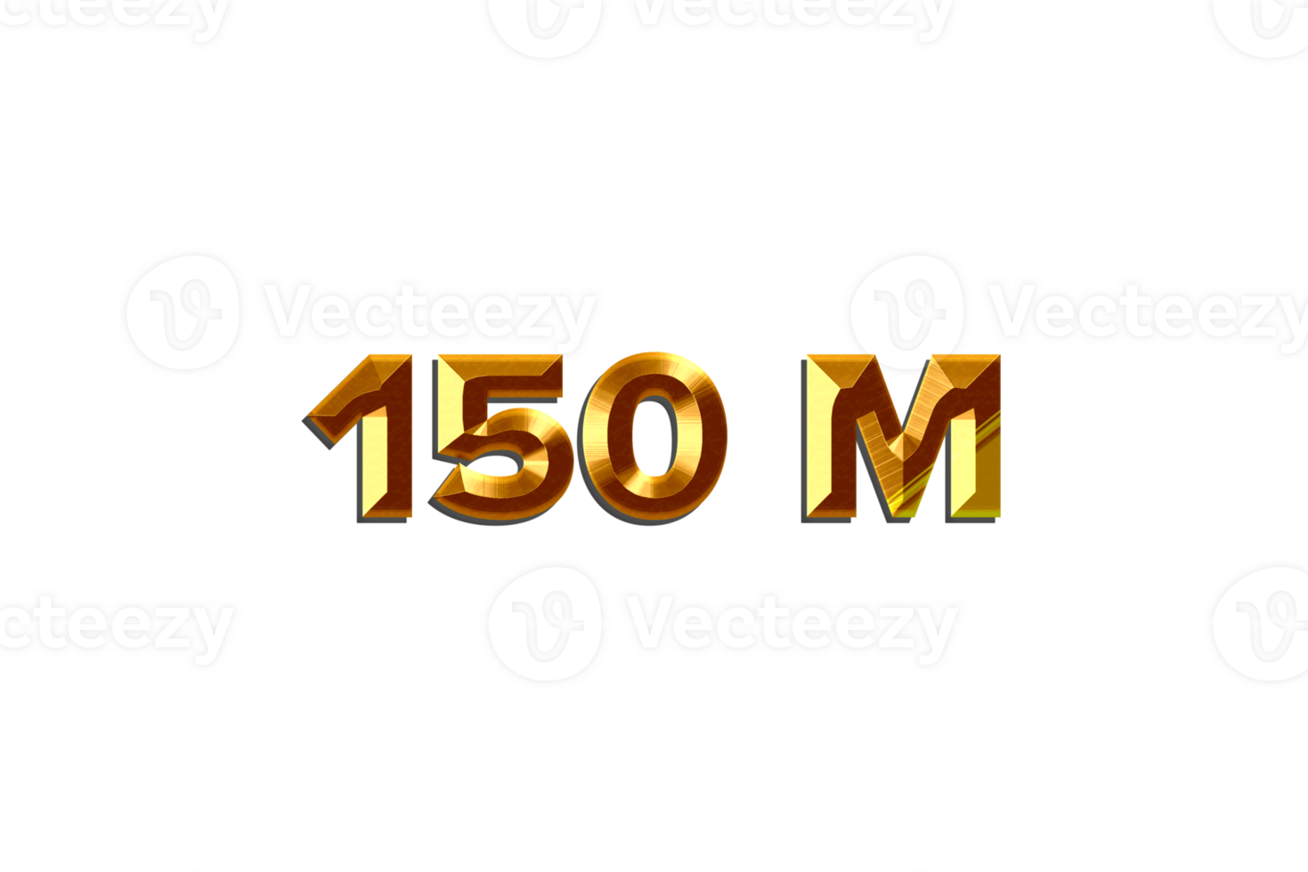 150 million subscribers celebration greeting Number with golden design png
