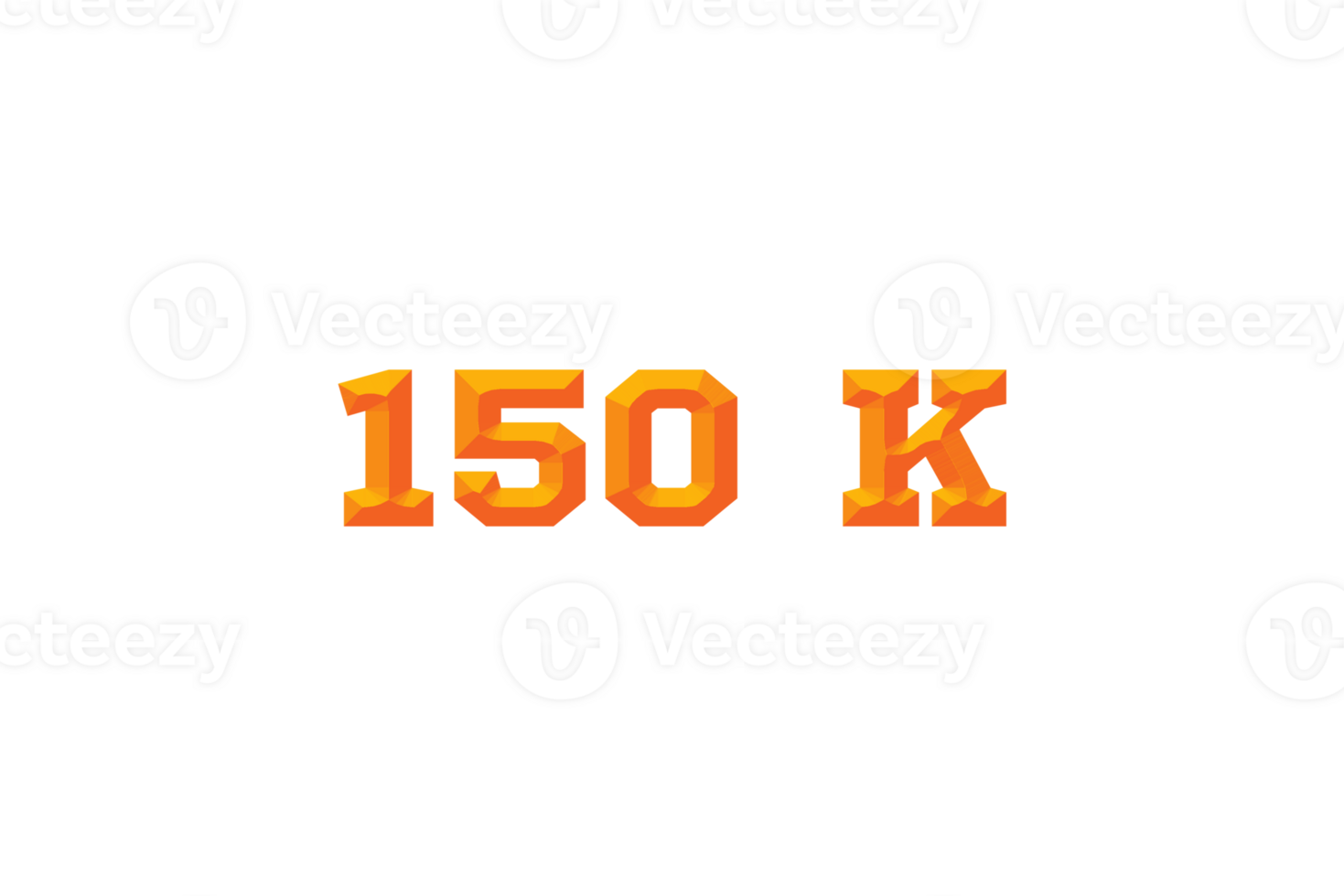 150 k subscribers celebration greeting Number with embossed design png