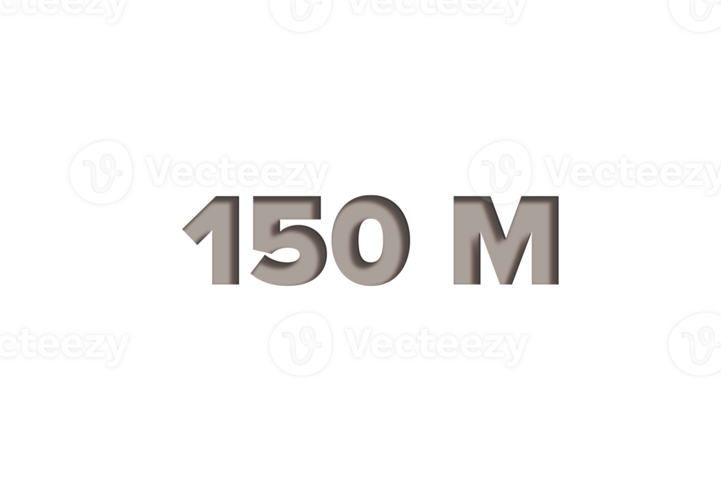 150 million subscribers celebration greeting Number with wooden engraved design png