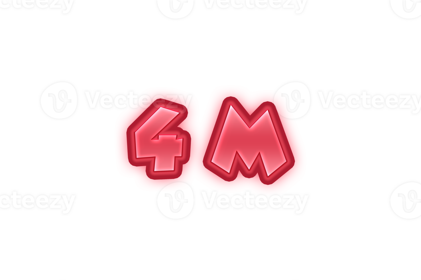 4 million subscribers celebration greeting Number with red embossed design png