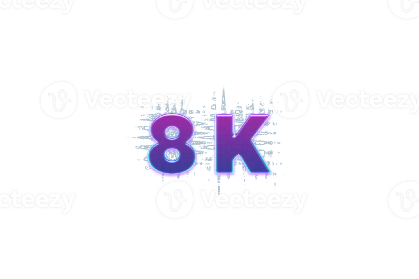 8 k subscribers celebration greeting Number with purple glowing design png