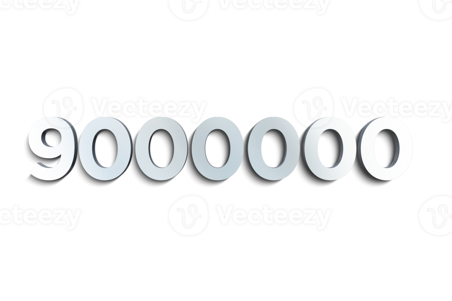 9000000 subscribers celebration greeting Number with steel design png