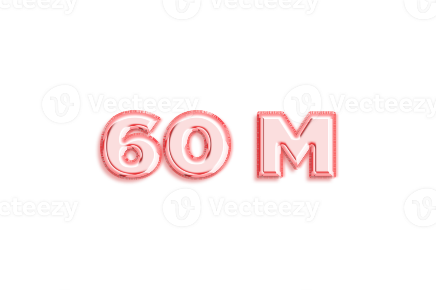 60 million subscribers celebration greeting Number with rose gold design png