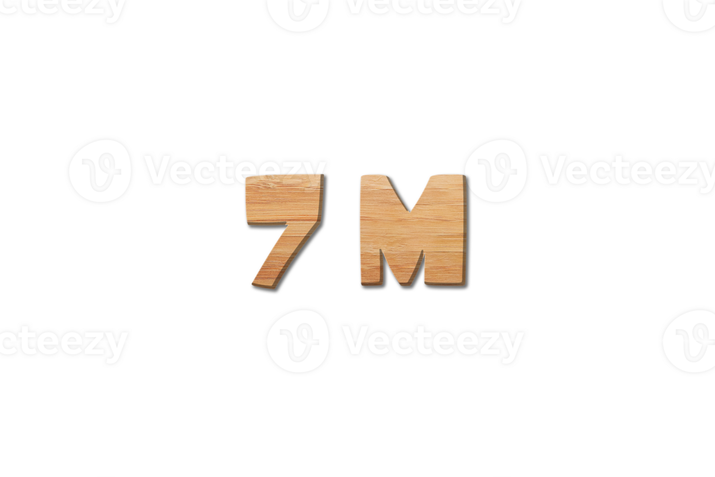 7 7 millón suscriptores celebracion saludo número con madera diseño png