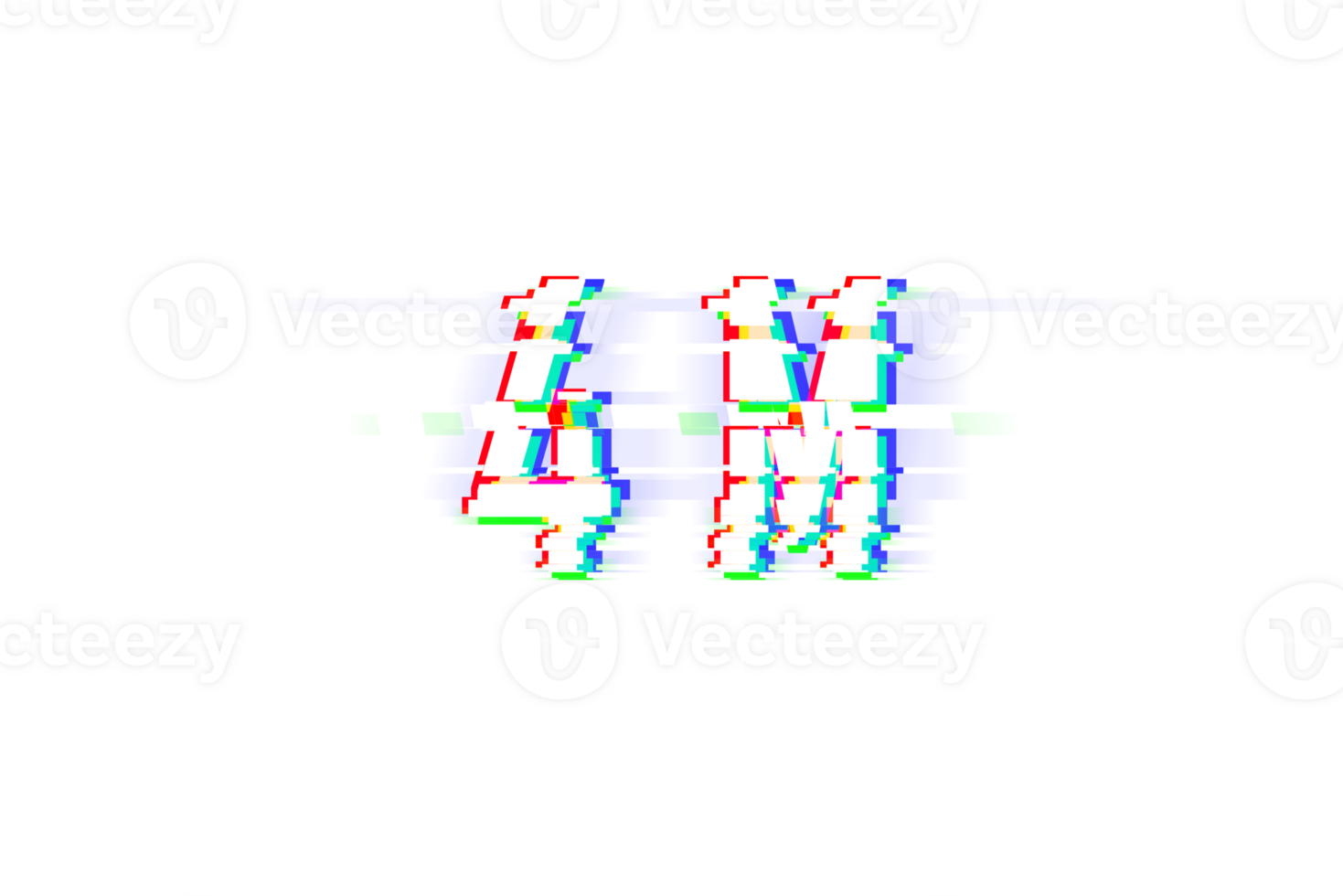 4 million subscribers celebration greeting Number with glitch design png