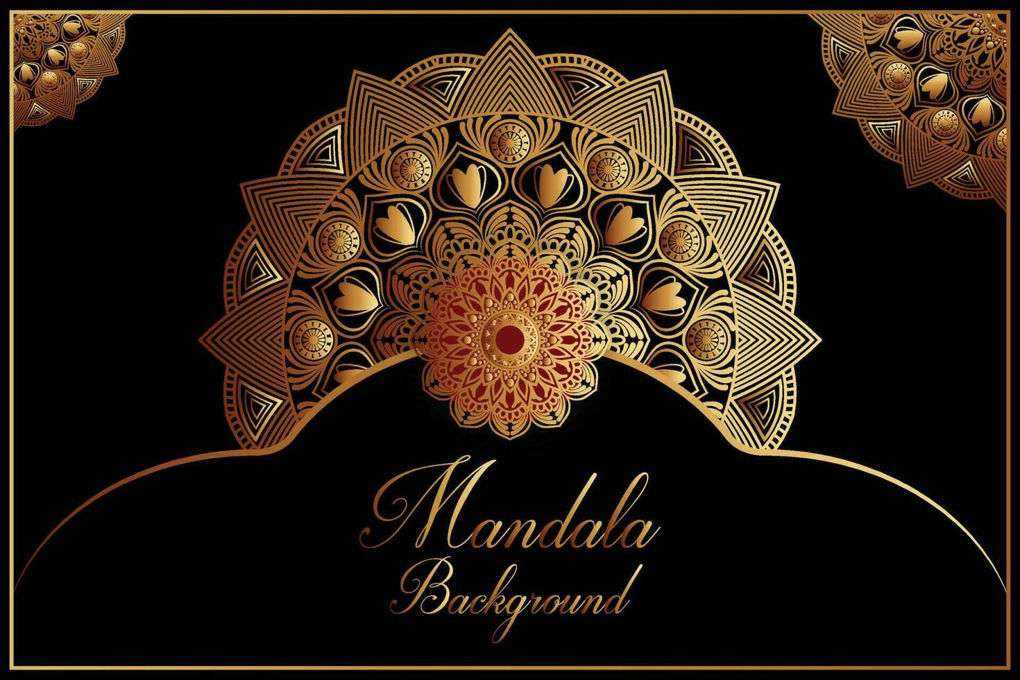 Golden mandala luxury ornamental design background vector