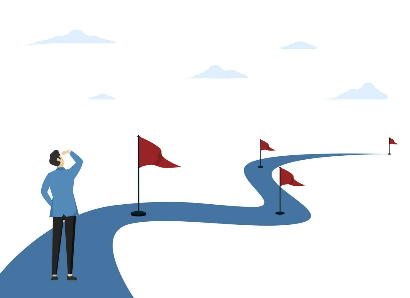 journey to success, Entrepreneur standing at the beginning of the road