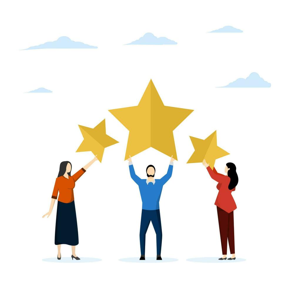 Customer review rating, Different people give rating review and feedback, Support for business satisfaction vector, Vector illustration on a white background