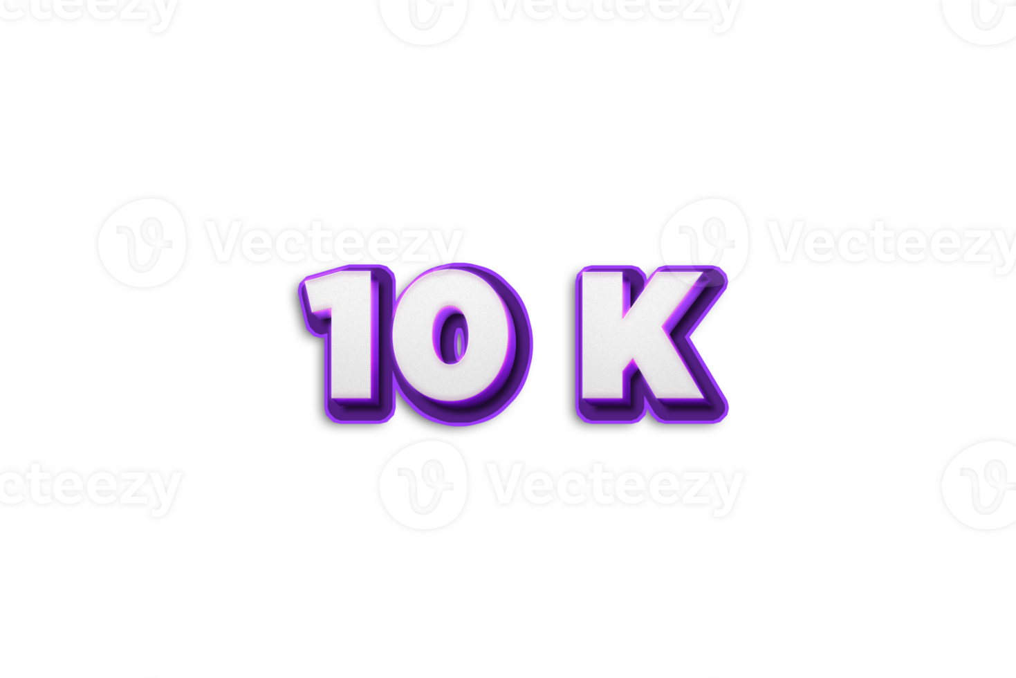 10 k subscribers celebration greeting Number with purple 3d design png