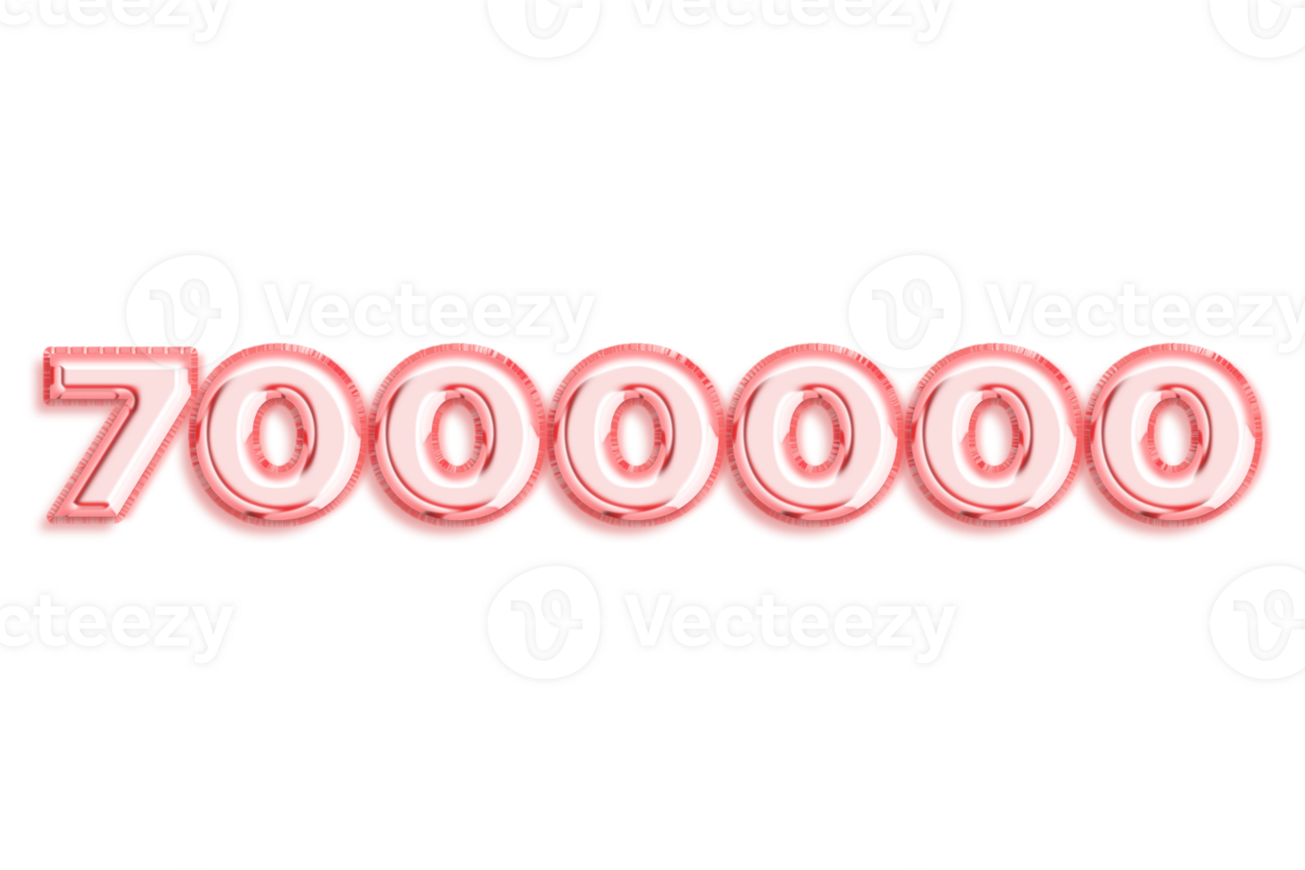 7000000 subscribers celebration greeting Number with rose gold design png