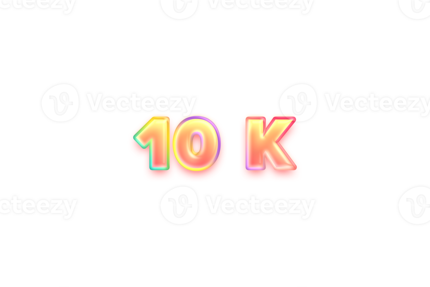 10 k subscribers celebration greeting Number with red embossed design png