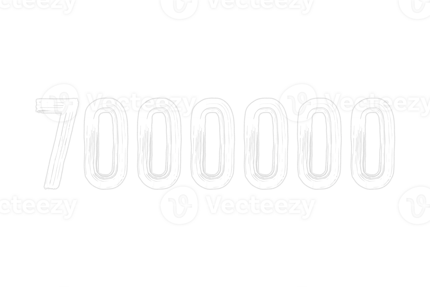 7000000 subscribers celebration greeting Number with chalk design png
