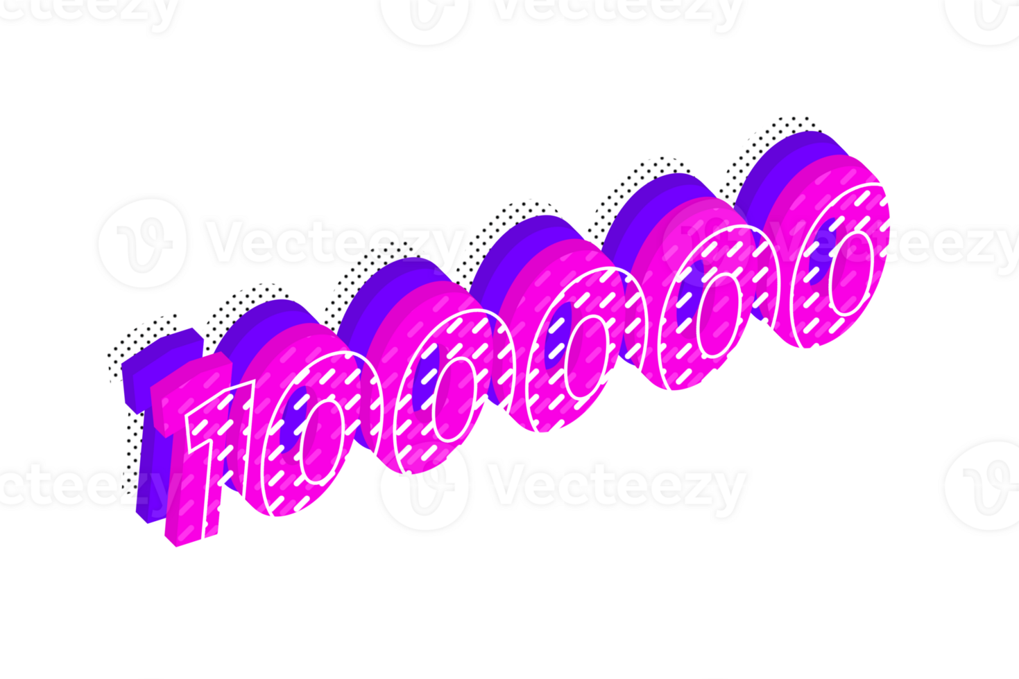 100000 subscribers celebration greeting Number with multi layer design png
